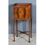 An Early 20th Century Figured Mahogany Bedside Night Commode, with handle cut-outs to tray top,
