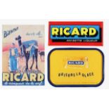 Vintage 1950s/60s Ricard signs and a tray (3)