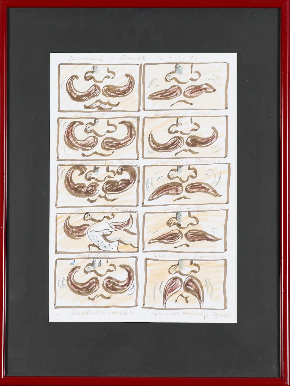 A group of five French rugby caricatures - Image 4 of 6