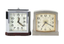 Two Art Deco alarm clocks