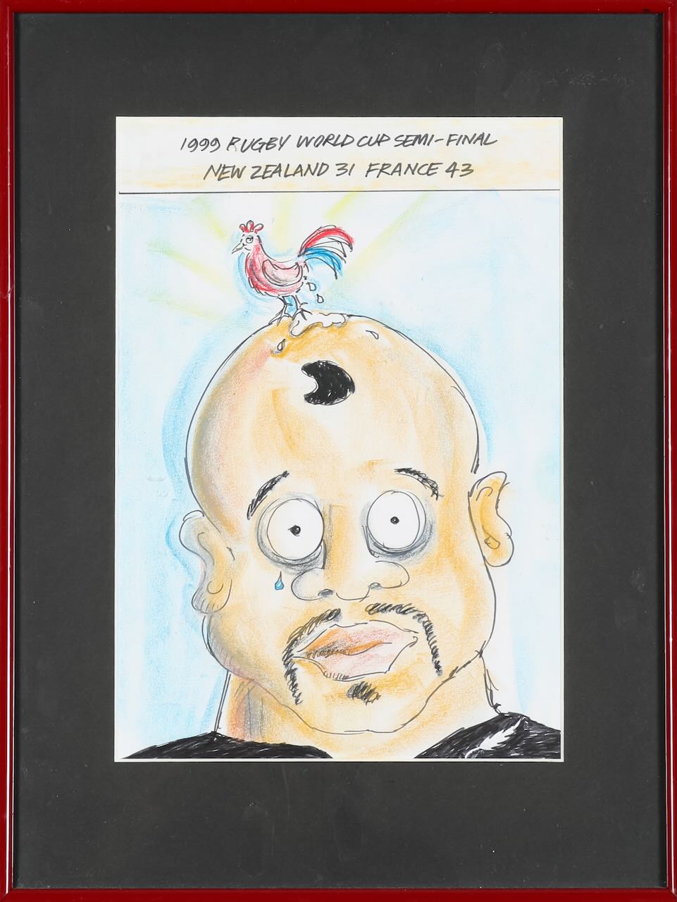 A group of five French rugby caricatures - Image 6 of 6