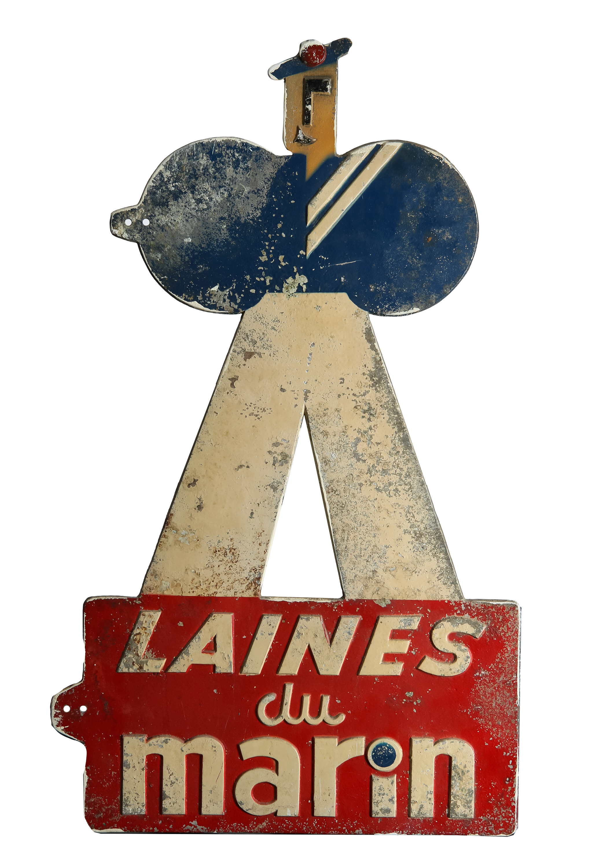 A Laines du Marin advertising painted metal sign, circa 1940 - Image 3 of 3
