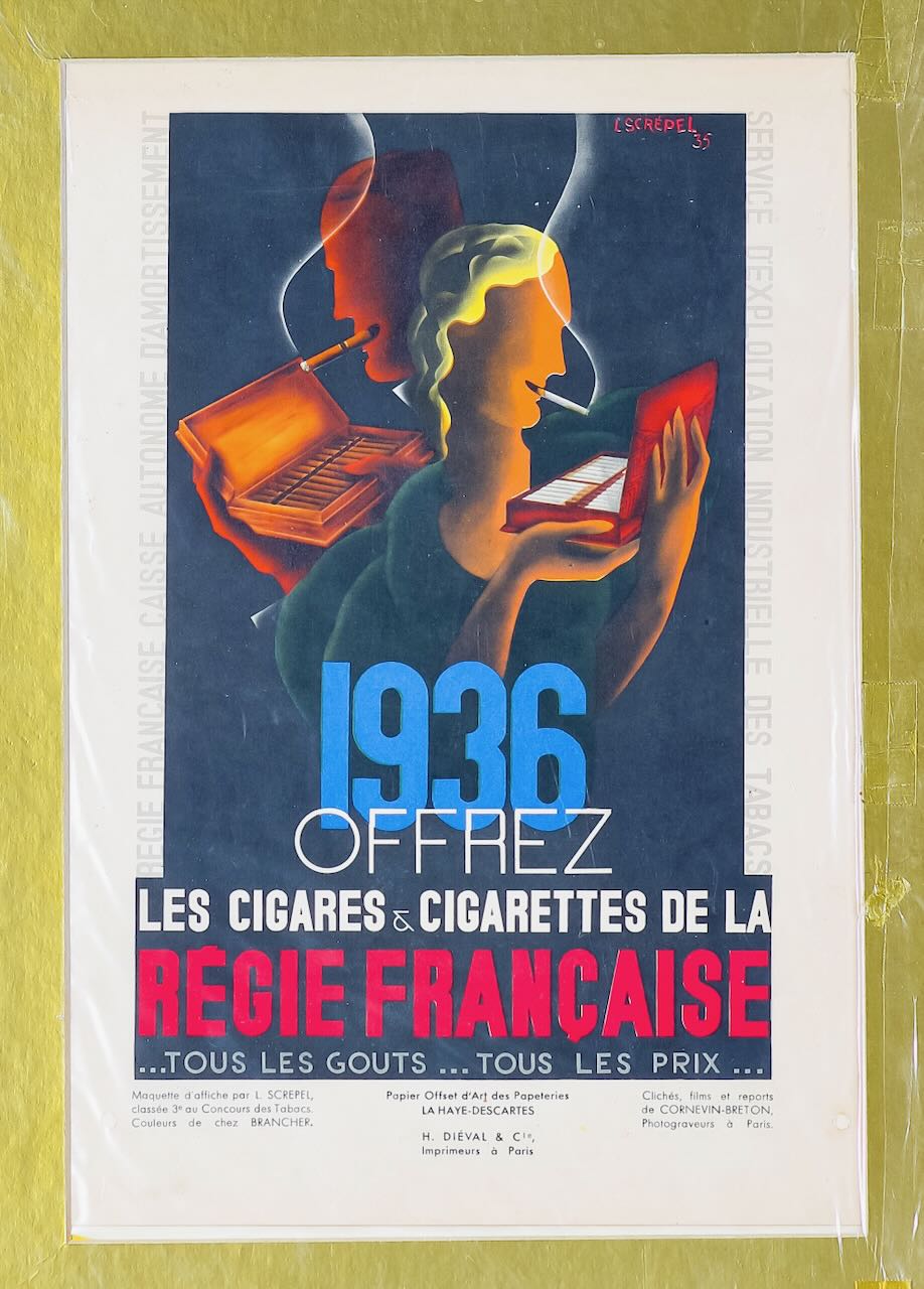 Vintage posters and prints: wine & cigarettes (4) - Image 4 of 6