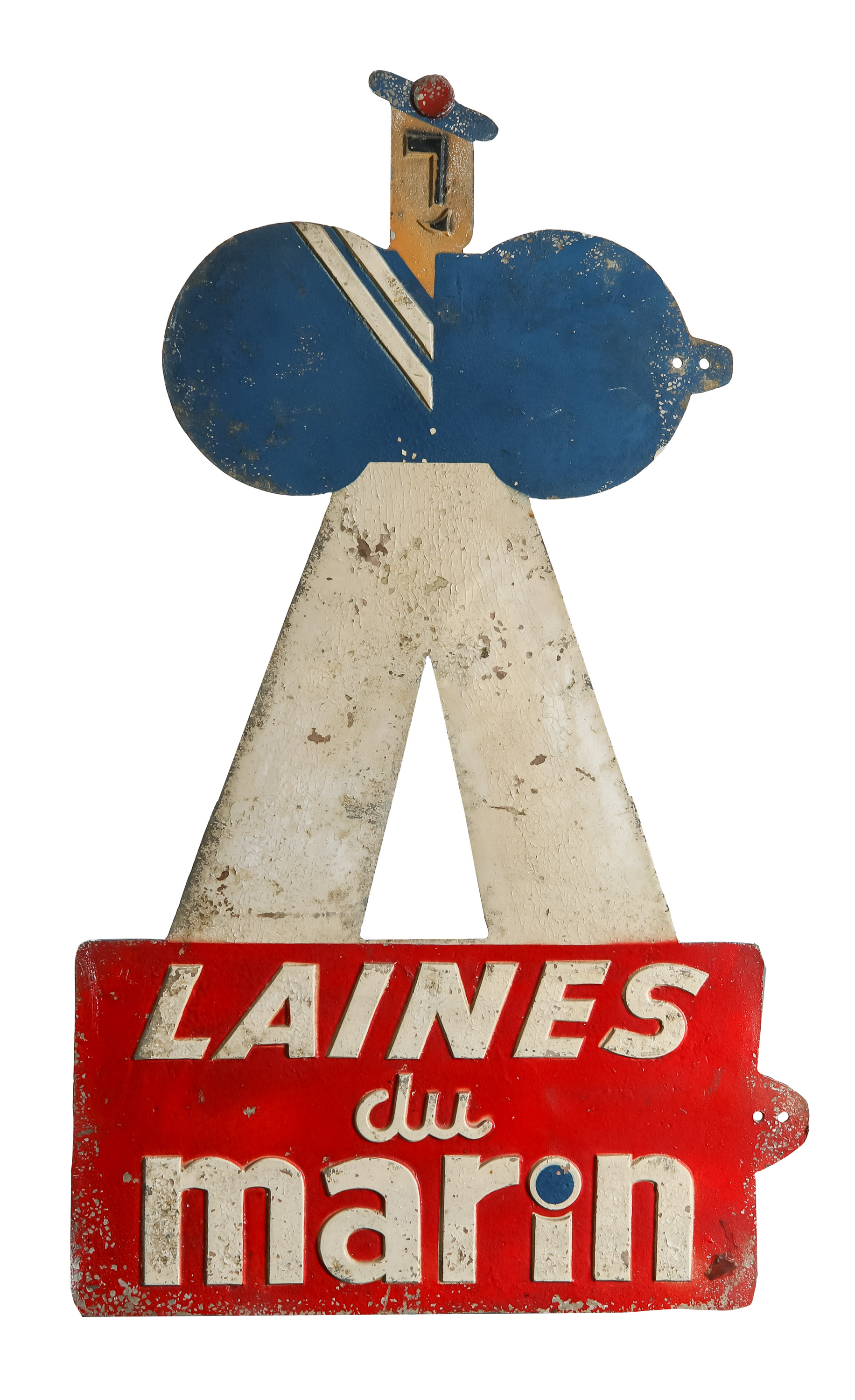 A Laines du Marin advertising painted metal sign, circa 1940 - Image 2 of 3