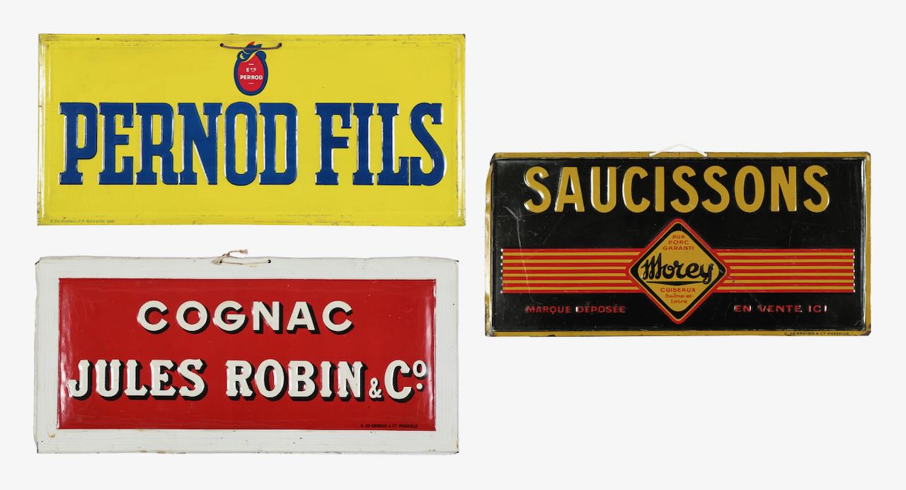Vintage Pernod, Cognac & Saucissons signs (3)