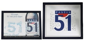 Two Pastis 51 advertising mirrors