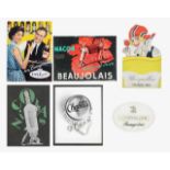 Three various Beaujolais advertisements, with three other red wine related (6)