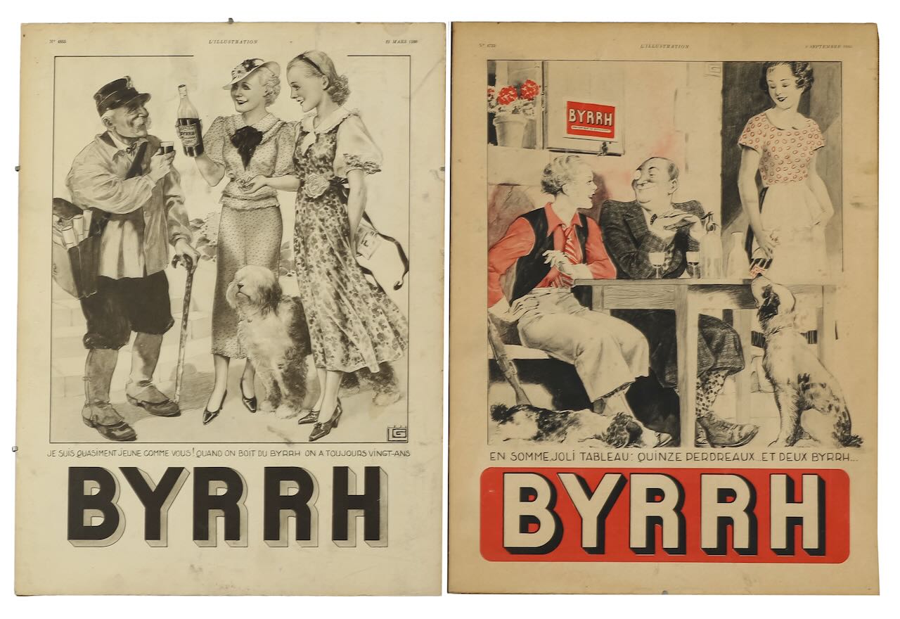 1930s Byrrh wine advertising illustrations (6) - Image 2 of 5