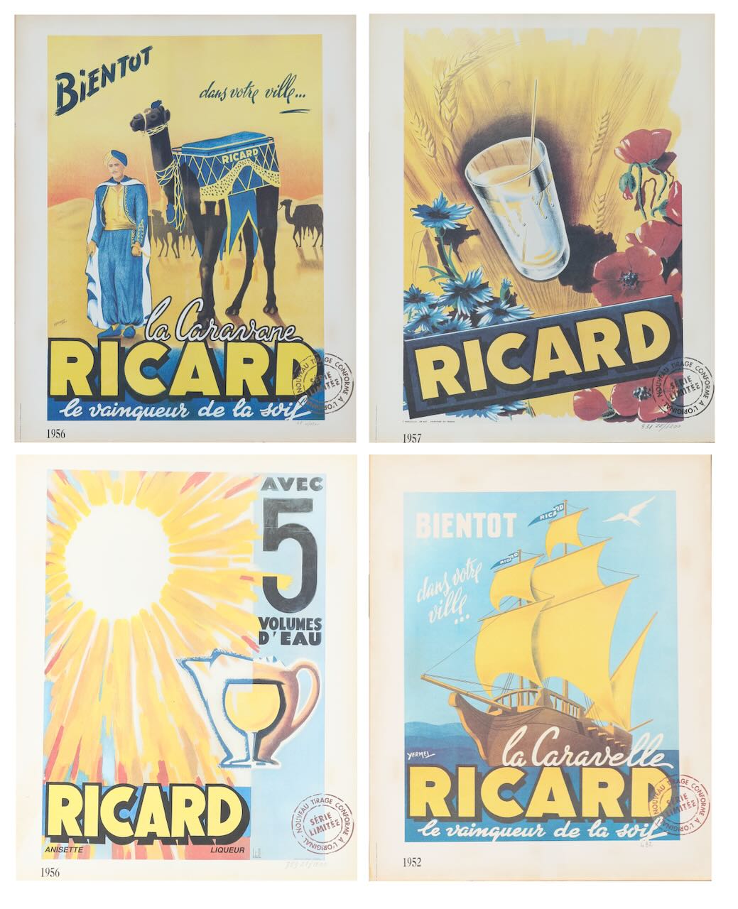 A collection of four french Ricard advertising posters, circa 1950's (4)