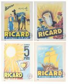 A collection of four french Ricard advertising posters, circa 1950's (4)
