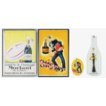 Two cherry brandy liqueur advertisements with Maurice Chevalier, designed by Roger de Valeric, with