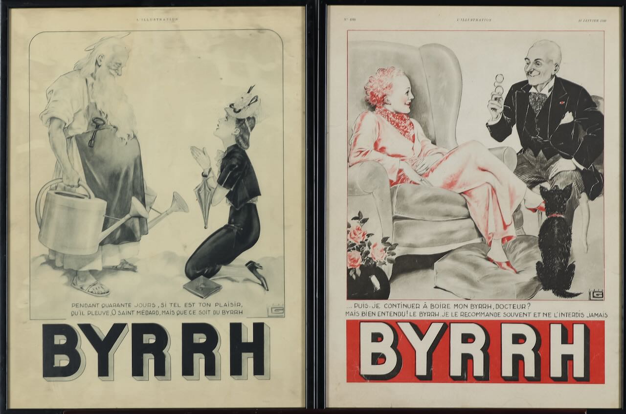 1930s Byrrh wine advertising illustrations (6) - Image 3 of 5