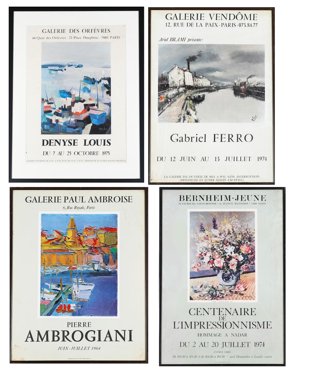 Exhibition posters: Galerie Paul Ambroise & P. Ambrogiani 1964 etc... (4)