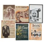 A collection of mostly French sheet music covers, 1920's-1940's