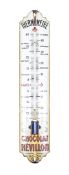 A large French Chocolat Revillon enamel advertising wall thermometer sign, circa 1920's