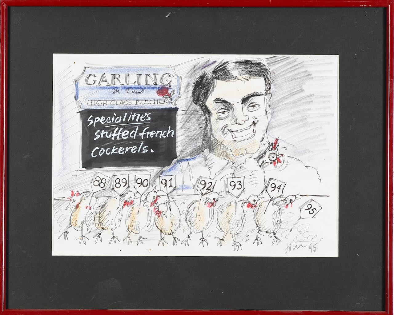 A group of five French rugby caricatures - Image 3 of 6