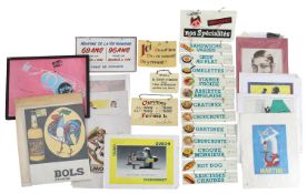 Miscellaneous French signage and advertisements (qty)