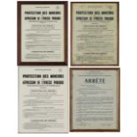 Four French Government issued licenced premises legal notices, various dates 20th century (4)