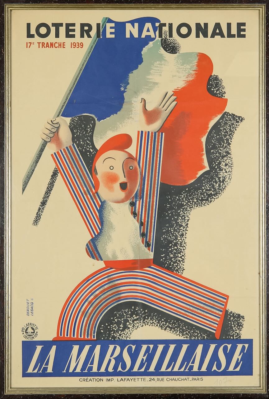 A rare Loterie Nationale poster 1939 by E. Derouet