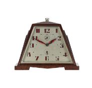 A French Art Deco Bakelite 'Skyscraper' alarm clock, by Japy