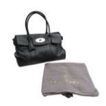 A Mulberry 'Bayswater' Charcoal Grey Oak leather handbag