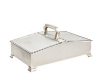 A Mappin & Webb silver double cigar box