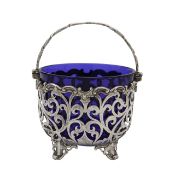 A Victorian silver swing-handled basket