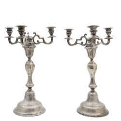 A pair of Austro-Hungarian silver Shabbat candlesticks