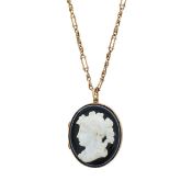 A cameo locket with chain