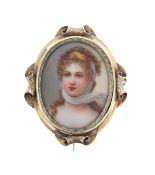A Victorian portrait brooch of a lady
