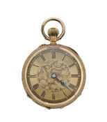 A Victorian 18K open faced keyless pocket watch