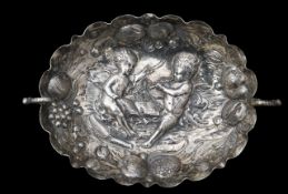 An 18th century silver twin-handled tray