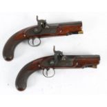 A pair of Clough of Bath overcoat flintlock pistols
