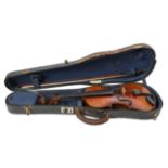 A W.E Hill 3/4 violin and Pernambuco bow