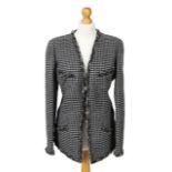 A Chanel 'Paris-Dallas' mohair navy and cream tweed jacket,