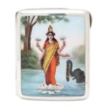 A German silver enamelled cigarette case