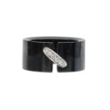 A Chaumet black ceramic and diamond set ring
