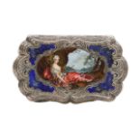An Italian silver and enamelled snuff box