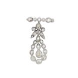 A diamond drop brooch
