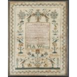 A William IV needlework sampler