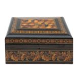 A Thomas Barton Tunbridge ware sewing or work box