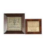Two Victorian needlework samplers