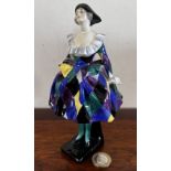 ROYAL DOULTON FIGURE OF FEMALE FORM, HARLIQUINADE HN585, POTTED BY DOULTON & CO IMPRESSED MARK,