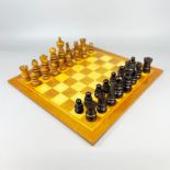 WOOD CHESS SET.