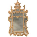 A Beaumont & Fletcher Chippendale style giltwood mirror,