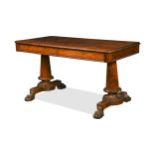 A rosewood library table, 19th century,