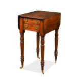 A mahogany drop-flap work table, early 19th century,