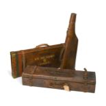Henry Atkin, an oak and leather double gun motoring case,