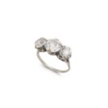 An early 20th century three stone diamond ring,