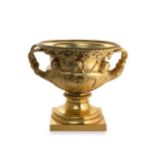 A 19th century gilt on silver plate model of the Warwick Vase,